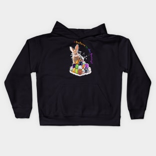 I Believe in the Bunny! Funny Easter Bunny and Eggs with pun phrase Kids Hoodie